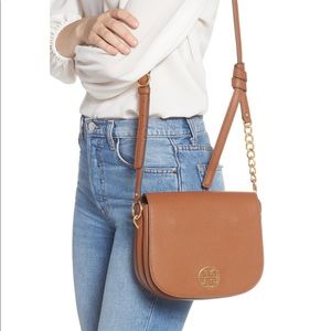 Tory Burch everly leather flap saddle bag